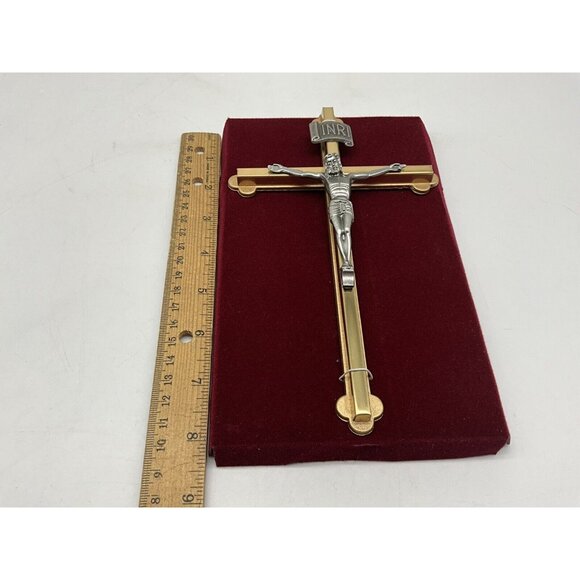Gold Tone and Pewter 8 Inch NIB Crucifix Christian Religious Wall Hanging Cross - Picture 5 of 13